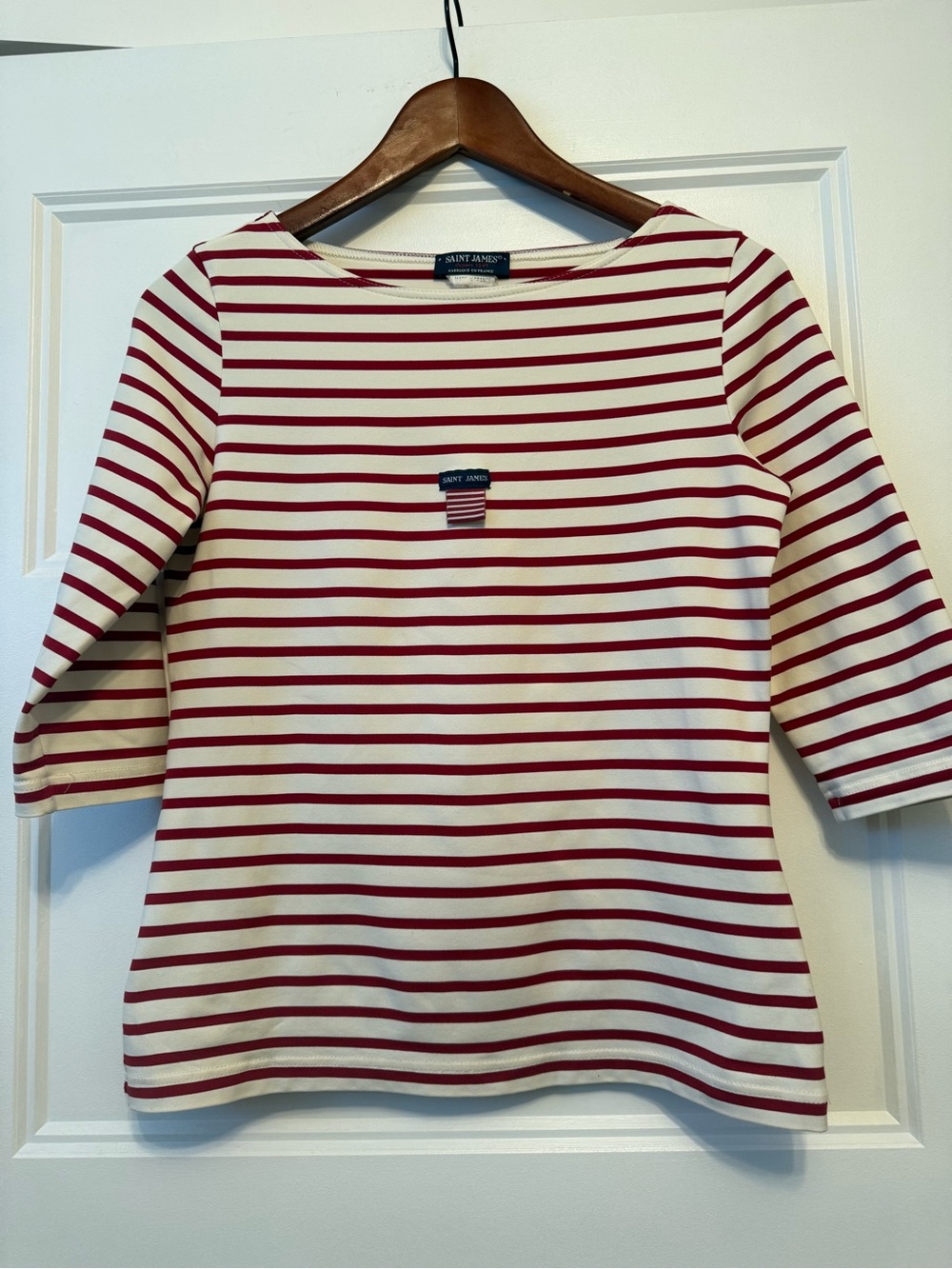 Saint James Red & White Striped Breton Top